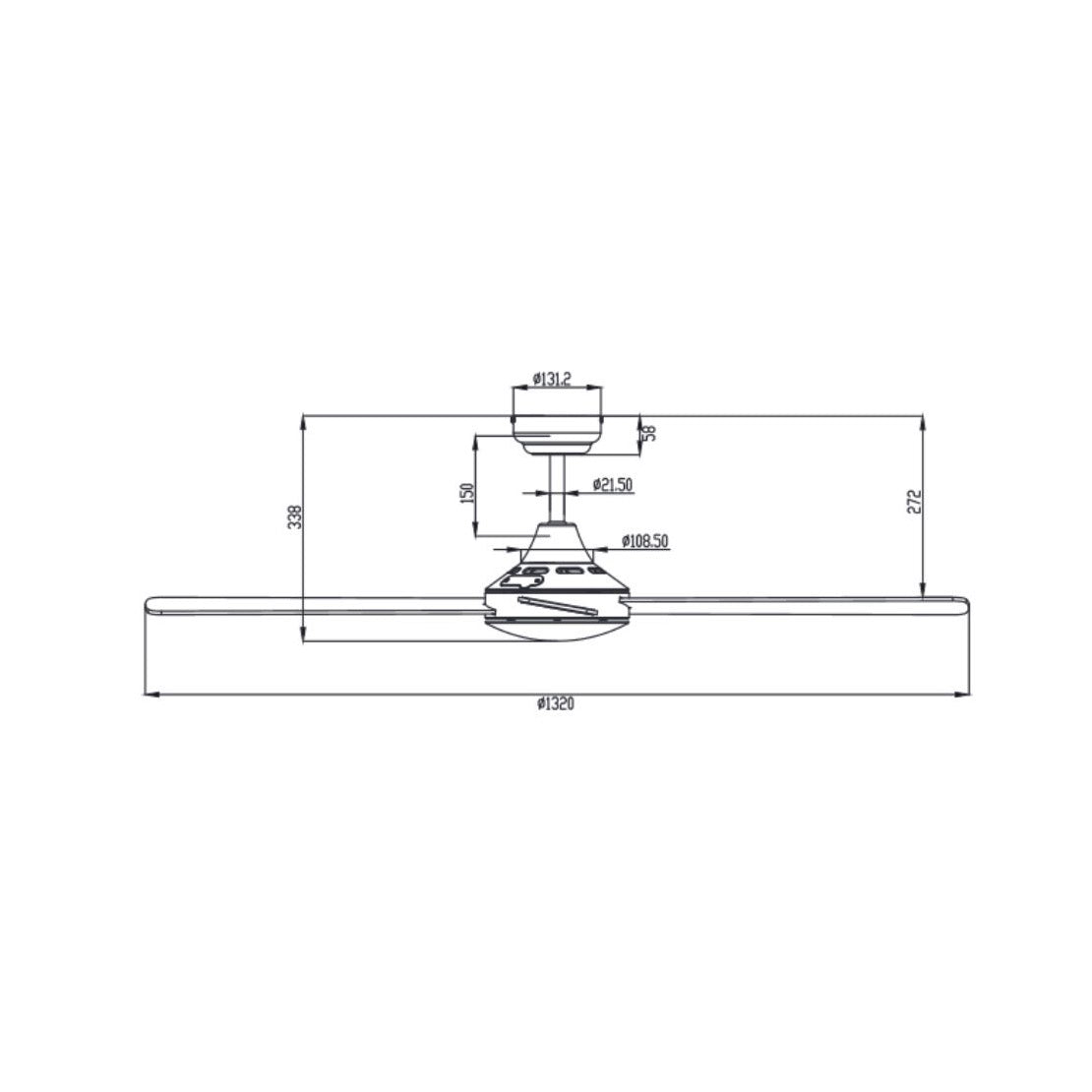 AC Ceiling Fan 52" Aluminium - MP1248-FANS-Martec